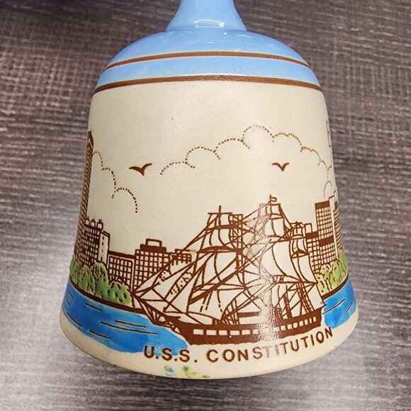 Other - Vintage Porcelain Bell Boston, MA landmarks Paul Revere Faneuil Hall USS 5.5”